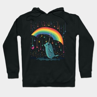 Narwhal Rainy Day With Umbrella Hoodie